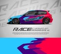 Sport car wrap graphic abstract stripe racing background kit designs. eps 10 Royalty Free Stock Photo