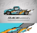 Truck wrap graphic abstract stripe racing background kit designs. eps 10 Royalty Free Stock Photo