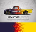 Sport car wrap design vector for race car, pickup truck, rally, adventure vehicle, sport livery. Royalty Free Stock Photo