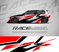 Sport hatchback car wrap design vector for race Royalty Free Stock Photo