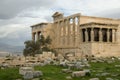 Caryatid Porch of Erechtheum at Akropolis Royalty Free Stock Photo