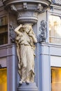 Caryatid statue on the facade of a building in Tuchlauben street, Vienna, Austria - September 2019 Royalty Free Stock Photo