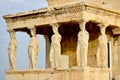 Caryatides, Erechtheion temple Acropolis in Athens Royalty Free Stock Photo