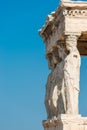 Caryatides, Erechtheion temple Acropolis in Athens Royalty Free Stock Photo