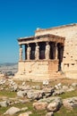 Caryatids at Acropolis in Athens Royalty Free Stock Photo
