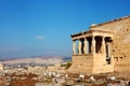 Caryatids columns and temple. Athens, Greece.