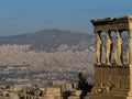 The Caryatids from the Erechteum temple, Acropolis, Athens, Greece Royalty Free Stock Photo