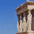 Caryatids, erechtheion temple Acropolis, Athens Royalty Free Stock Photo