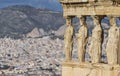 Caryatids, erechtheion temple Acropolis, Athens Greece Royalty Free Stock Photo