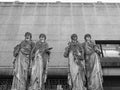 Caryatids at Kunsthalle (art gallery) in Duesseldorf, black and