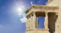 Caryatids parthenon in Athens greece ancient monuments Royalty Free Stock Photo