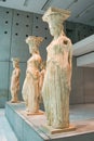 The Caryatids, statues of beautiful girls of the 5th cent. BC. , Acropolis Museum, Greece Royalty Free Stock Photo