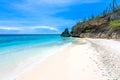 Cas Abao beach - paradise white sand Beach with blue sky and crystal clear blue water in Curacao, Netherlands Antilles, a Royalty Free Stock Photo