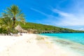 Cas Abao beach - paradise white sand Beach with blue sky and crystal clear blue water in Curacao, Netherlands Antilles, a Royalty Free Stock Photo