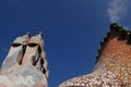 Casa Batllo, Barcelona, Spain: April 12, 2006: Oranaments at rooftop