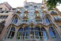 Casa Batllo designed by Antoni Gaudi located in the center of Barcelona in Catalonia Royalty Free Stock Photo