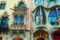 Casa BatllÃÂ³ and Casa Amatller in Barcelona, Spain.