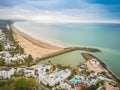 Casa Blanca, Same Ecuador beautiful resort on the beach, aerial shot Royalty Free Stock Photo