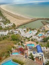 Casa Blanca, Same Ecuador beautiful resort on the beach, aerial shot Royalty Free Stock Photo