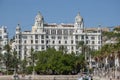 Casa Carbonell of Alicante with people on public square in front, Spain