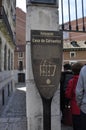 Spain, Valladolid, 16th april: Casa de Cervantes House Courtyard from Valladolid City in Spain