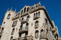 Casa Fuster hotel building on blue sky. Modernist architecture of Barcelona. Design and style. Landmark and sightseeing