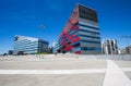 `Casa Milan` modern building, home of A.C. Milan football club and L.G. building, korean brand of electronic components in Milan,