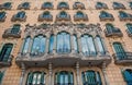 Casa Ramos building facade. Modernist architecture and style. Design and structure of Barcelona. Landmark and