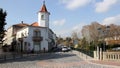 Casa Vieira Guimaraes, elegant early 20th-century building in traditional style at the street corner, Tomar, Portugal