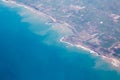 Casablanca aerial view on coast with ocean