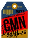 Casablanca airport luggage tag