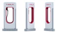 Tesla Electric Car Station, Tesla supercharging station on white background