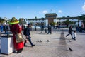 Casablanca, Morocco - 14 January 2018 : moroccan water seller in traditional dress