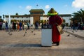 Casablanca, Morocco - 14 January 2018 : moroccan water seller in traditional dress