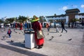 Casablanca, Morocco - 14 January 2018 : moroccan water seller in traditional dress