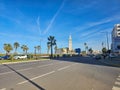 Casablanca, Morocco - 24 january 2024 - view of the famous Hassan II Mosque seen from the street