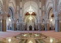 view of the Qibla or prayer niche and the central nave in the Hassan II Mosque in downtown Casablanca