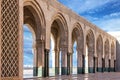 Casablanca, Morocco. Mosque Hassan II arcade gallery Royalty Free Stock Photo