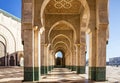 Casablanca in Morocco. Mosque Hassan II arcade gallery. Royalty Free Stock Photo