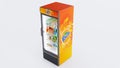 Soft Drink Coke-Fanta-Sprite in a bottle, A soda drink refrigerator with soda drink arrange nicely ready to sell to customer,