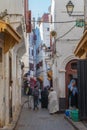 Casablanca, Morocco: 09/10/2019: one of the main street in the city center of Morocco. the streets are crowd, full of people and