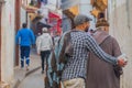 Casablanca, Morocco: 09/10/2019: one of the main street in the city center of Morocco. the streets are crowd, full of people and