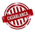 Casablanca - Red grunge button, stamp