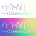 Casablanca skyline. Colorful linear style.