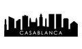 Casablanca skyline silhouette. Royalty Free Stock Photo