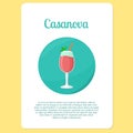 Casanova cocktail drink in circle icon