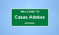 Casas Adobes, Arizona city limit sign. Town sign from the USA