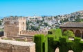 Casas blancas de la ciudad de Granada vistas desde la Alhambra e Royalty Free Stock Photo
