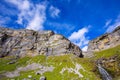 Cascada Cola de Caballo Circo de Soaso at Ordesa Valley Pyrenees Royalty Free Stock Photo