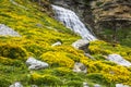 Cascada de la Cueva waterfall in Ordesa valley Pyrenees Huesca S